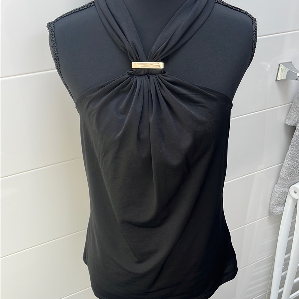 Jennifer Lopez Black Sleeveless Blouse